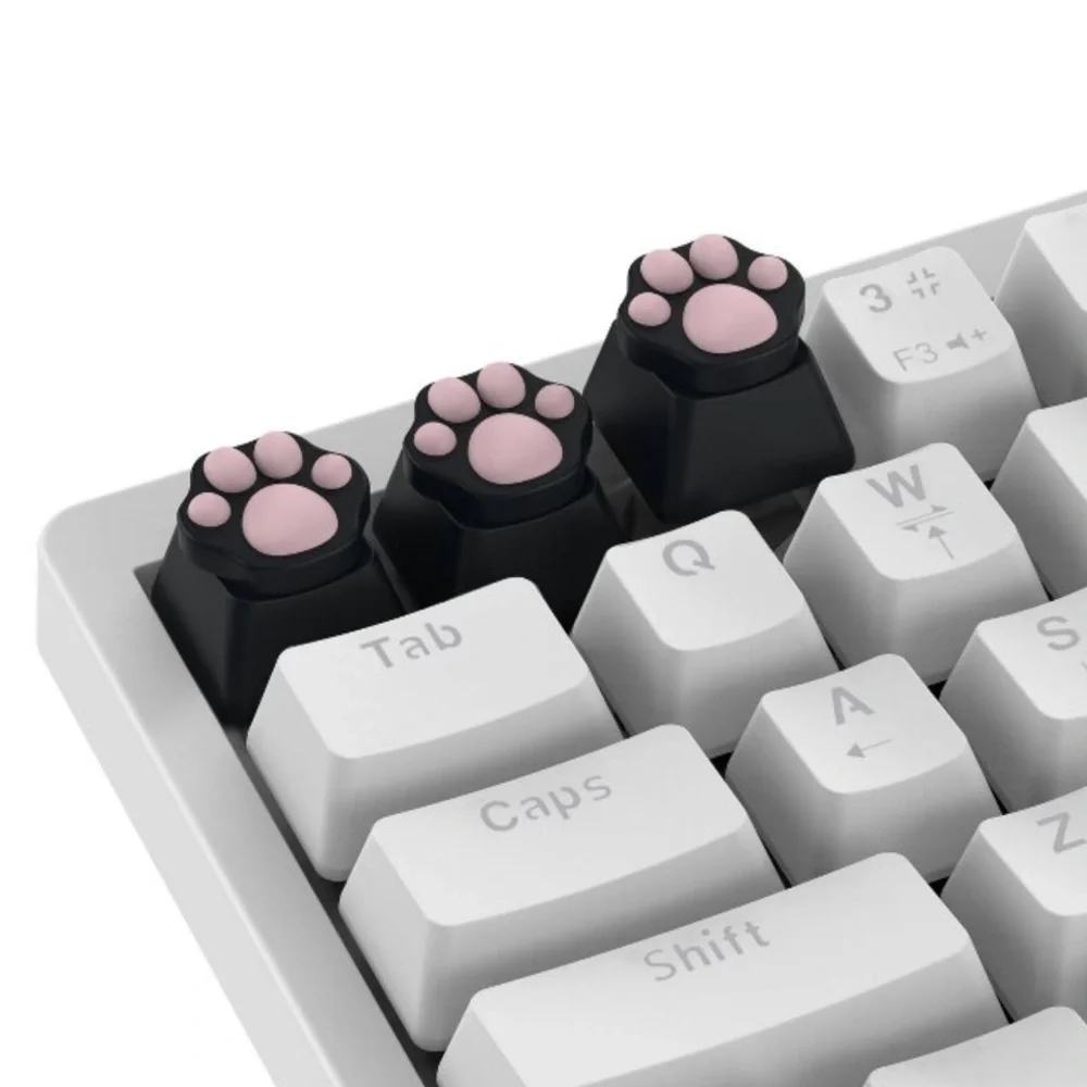 🐾⌨️ PAW PRINT KEYBOARD CUTENESS PACK 🖤🐶 | MX Mechanical Keycaps + Spacebar - NWT